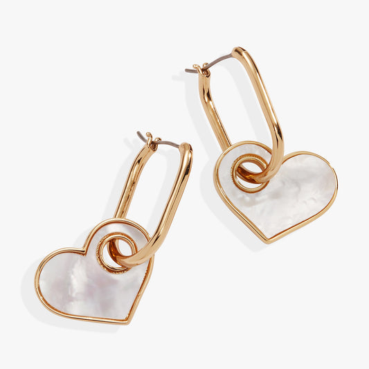 Mother of Pearl Heart Interchangeable Hoop Earring ALEX AND ANI