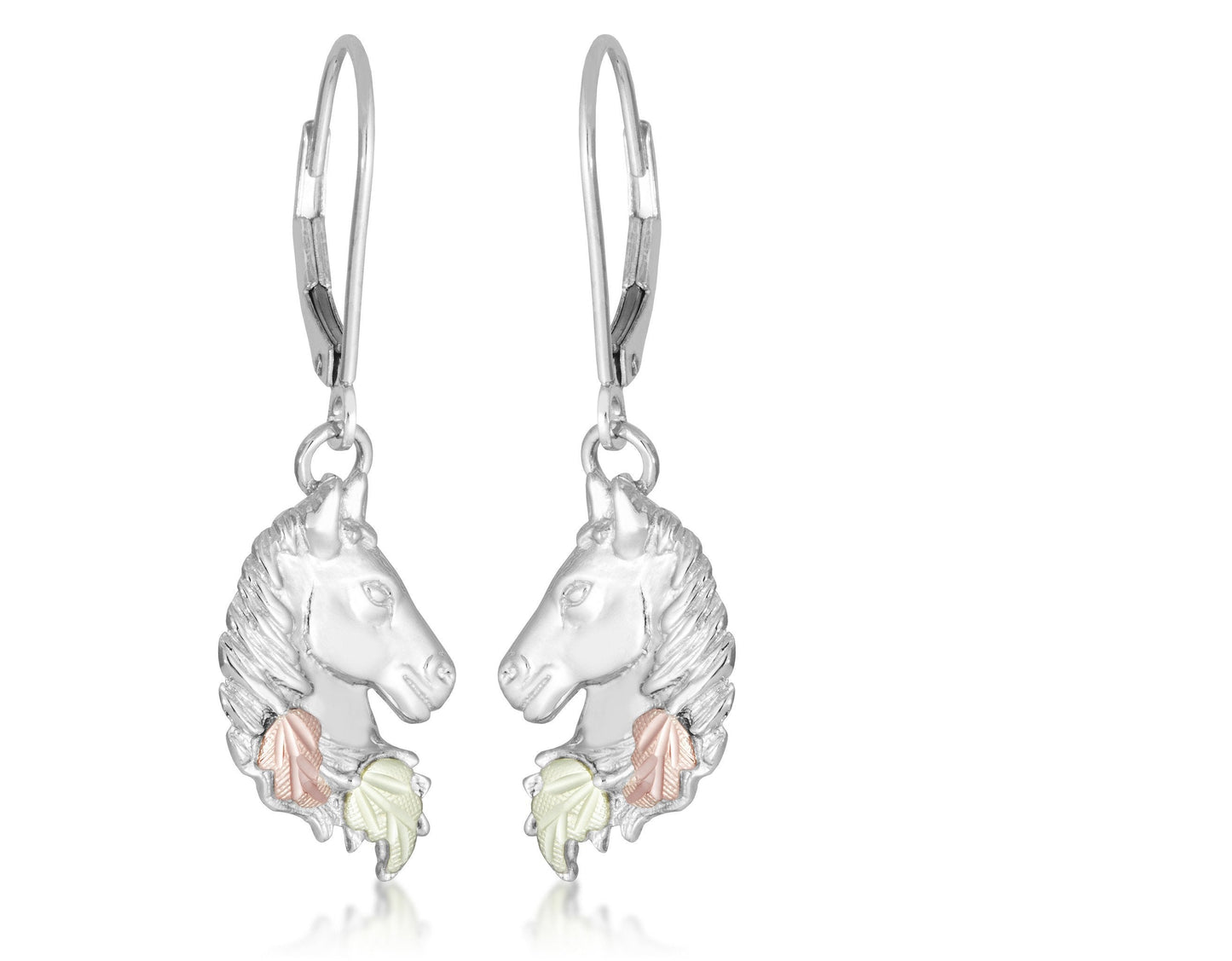 Horse - Sterling Silver Black Hills Gold Earrings