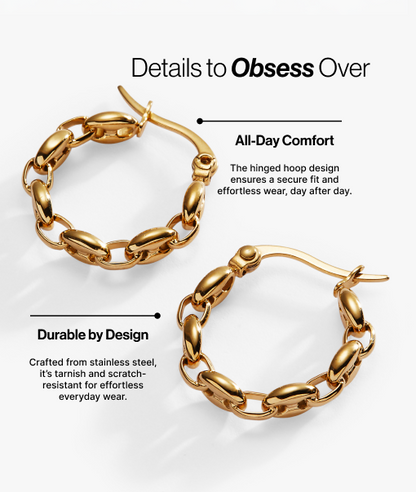 Frozen Mariner Chain Hoop Earrings ALEX AND ANI