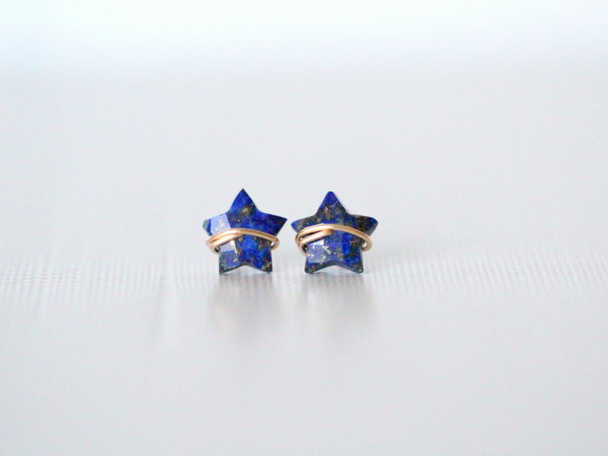 Moonbeam & Stardust Studs - Lapis