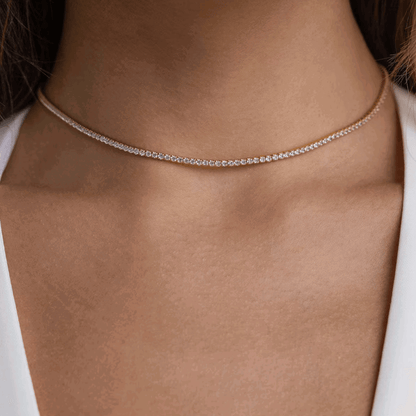 Moonlit Tennis Necklace with AAAAA Cubic Zirconia