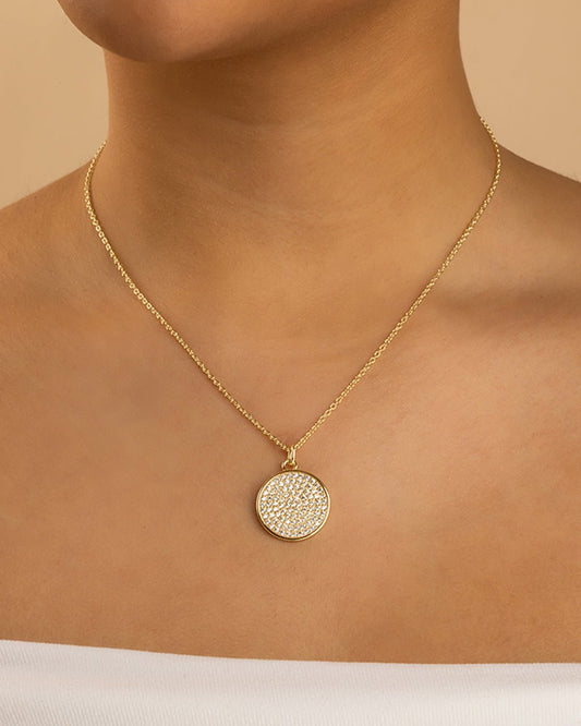Pave CZ Circle Pendant