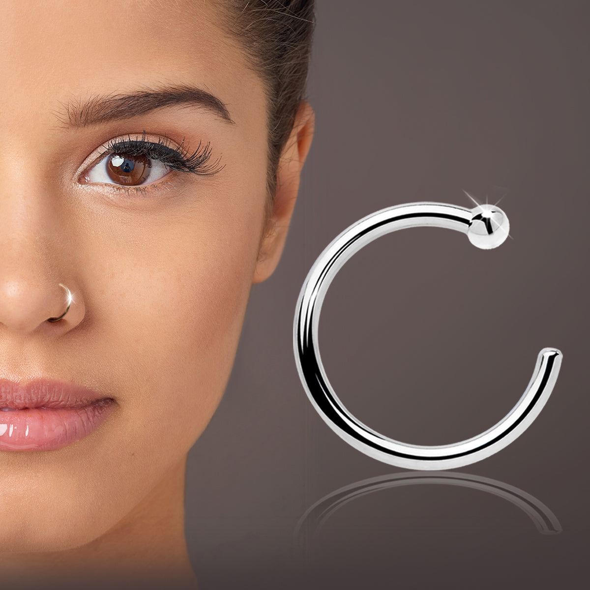 Real Platinum Nose Hoop - Hypoallergenic & Luxurious BodyCandy