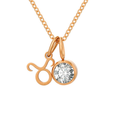 Birthstone Constellation Pendant Necklace For Women Titanium Steel Hausofjb