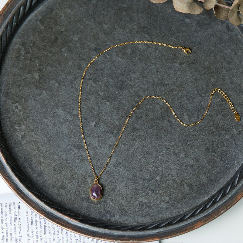 Clavicle Chain Necklaces For Women Titanium Steel Gold Plated Irregular Style Hausofjb