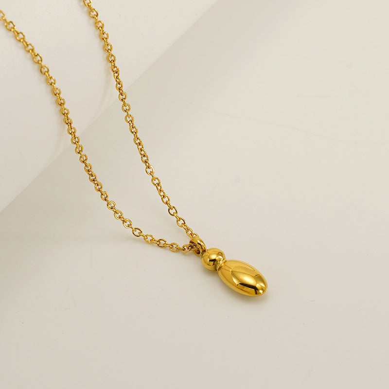 English Letter Necklace For Women Titanium Steel Bubble Glossy Finish Hausofjb