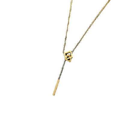 Titanium Steel Tassel Clavicle Chain Necklace For Women Light Luxury Hausofjb