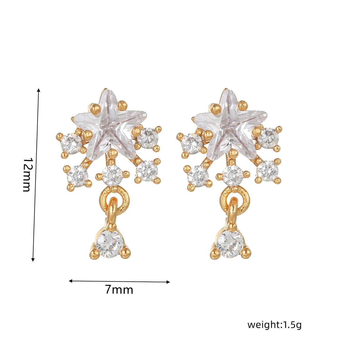 16 Pairs Pink Heart Stud Hoop Huggies Drop Earrings Set, 18K Gold Plated Stacking CZ & Pearl Designs, Planet Snowflake Moon Star | Cubic Zirconia
