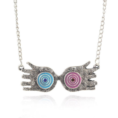 British Retro Owl Necklace Alloy Cartoon Pharmacy Bottle Death Holy Device Hausofjb