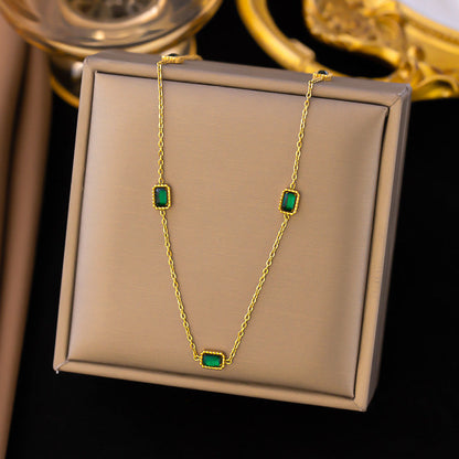 Light Luxury Clavicle Chain Necklace Titanium Steel Minimalist Style Hausofjb