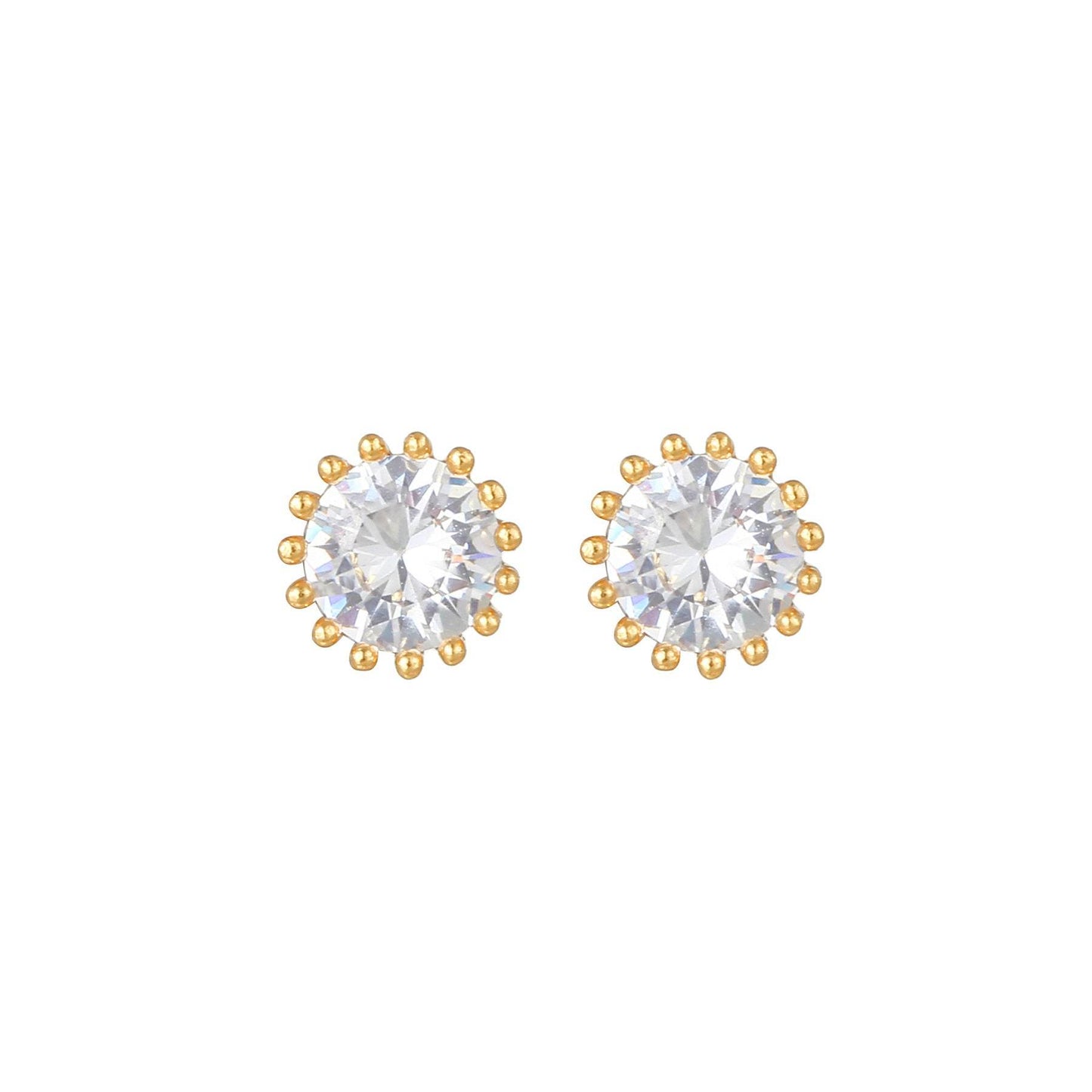 16 Pairs Pink Heart Stud Hoop Huggies Drop Earrings Set, 18K Gold Plated Stacking CZ & Pearl Designs, Planet Snowflake Moon Star | Cubic Zirconia