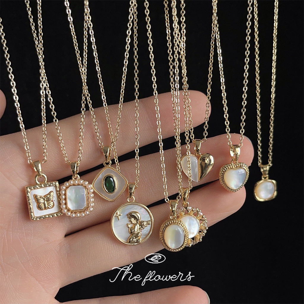 French Inspired Lux Copper Shell Necklace For Daily Commuter Fashion Hausofjb