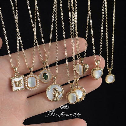 French Inspired Lux Copper Shell Necklace For Daily Commuter Fashion Hausofjb