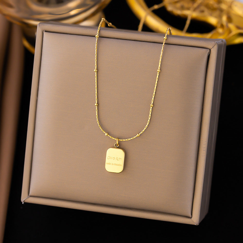 Light Luxury Clavicle Chain Necklace Titanium Steel Minimalist Style Hausofjb