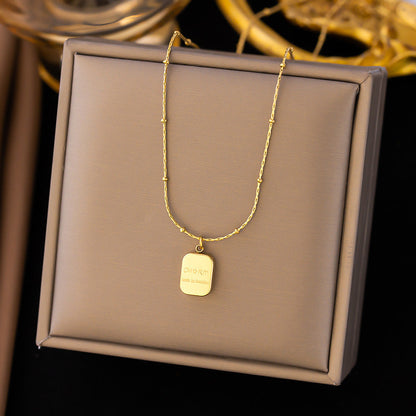 Light Luxury Clavicle Chain Necklace Titanium Steel Minimalist Style Hausofjb