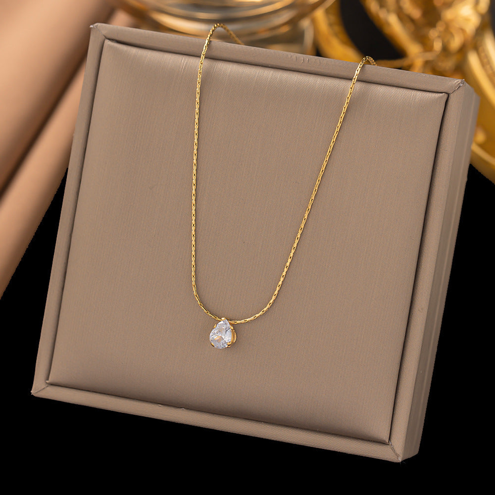 Light Luxury Clavicle Chain Necklace Titanium Steel Minimalist Style Hausofjb