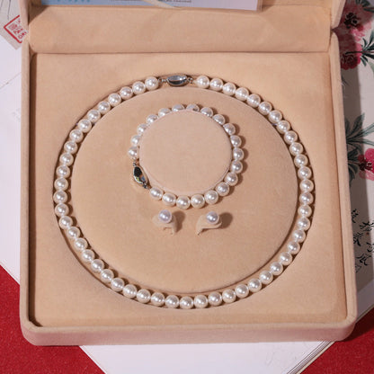 Purple Shell Pearl Necklace Natural Circle Pearls Jewelry European Style Hausofjb
