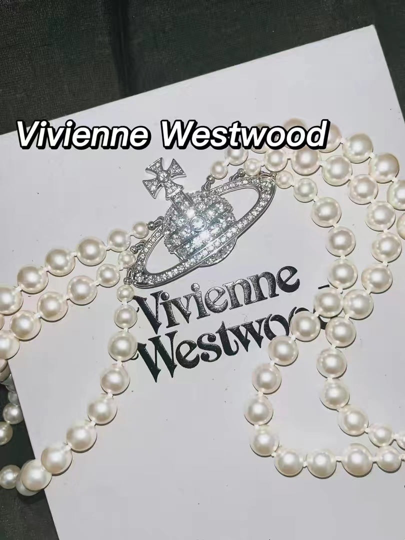 Womens Queen Mother Of The West Pearl Bead Necklace Punk Style Hausofjb