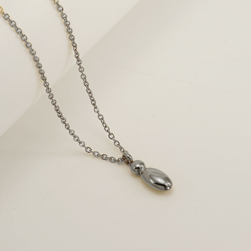 English Letter Necklace For Women Titanium Steel Bubble Glossy Finish Hausofjb
