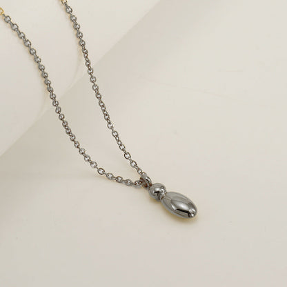 English Letter Necklace For Women Titanium Steel Bubble Glossy Finish Hausofjb