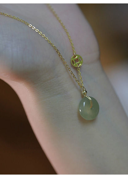 Jade Collarbone Chain Necklace Women Summer Geometric Korean Style Hausofjb
