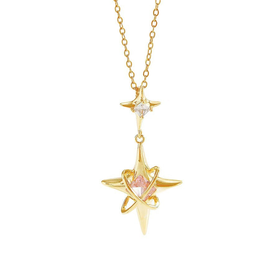 Gold Light Titanium Steel Clavicle Chain Necklace Original Design Hausofjb