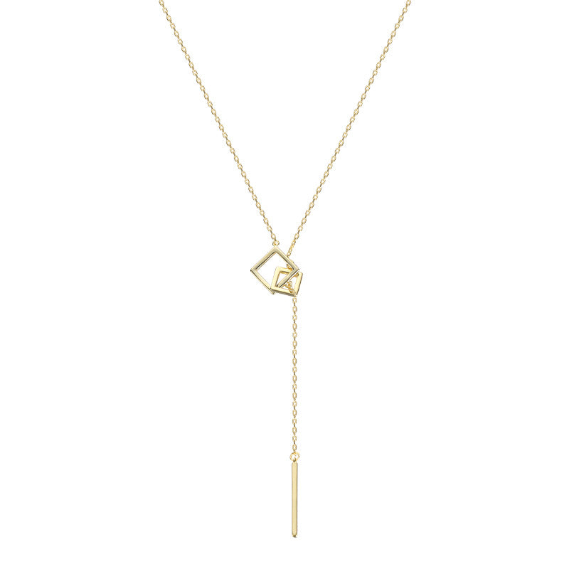 Geometric One Word Necklace For Women Light Luxury Japanese Korean Style Hausofjb
