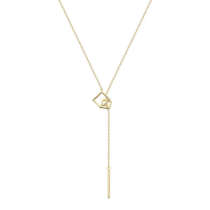 Geometric One Word Necklace For Women Light Luxury Japanese Korean Style Hausofjb