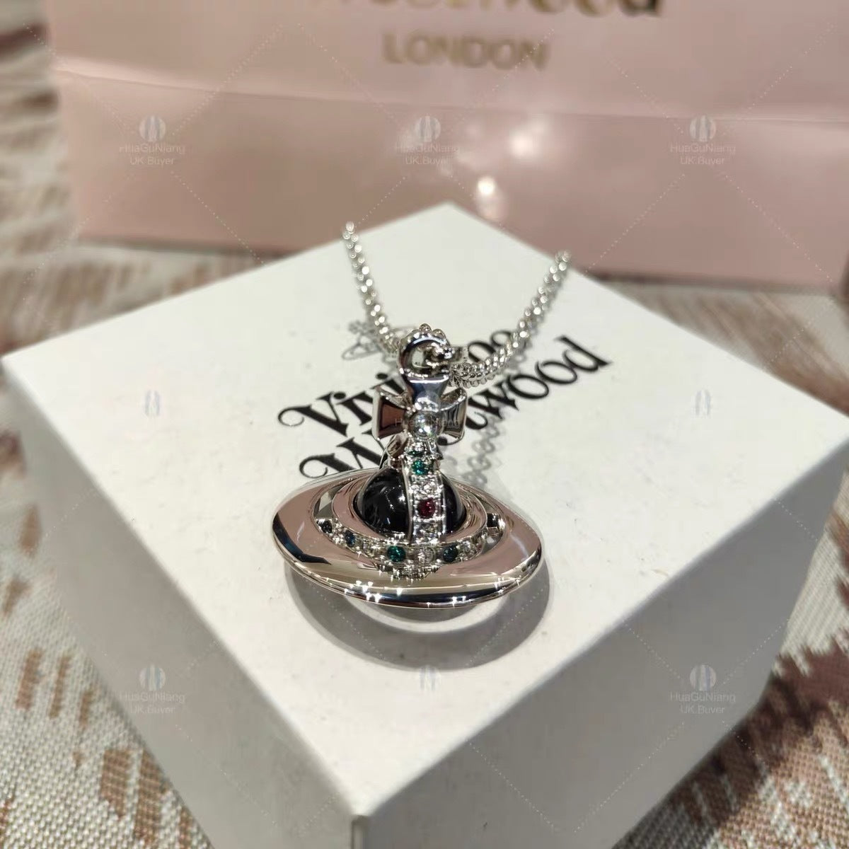 Mint Green Three Dimensional Saturn Necklace Sweet And Cool Style Hausofjb