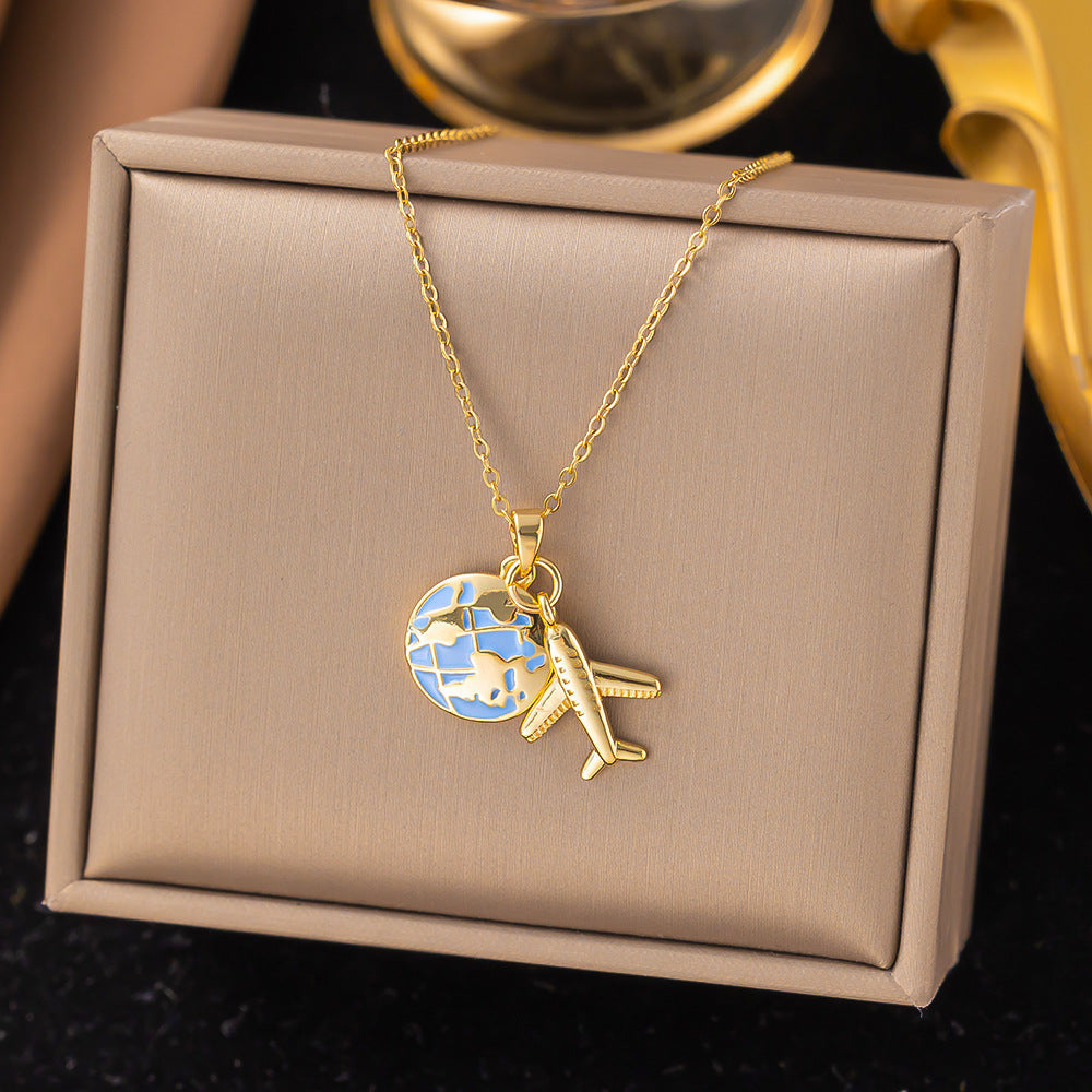 Elegant Titanium Steel Clavicle Necklace for Women Hausofjb