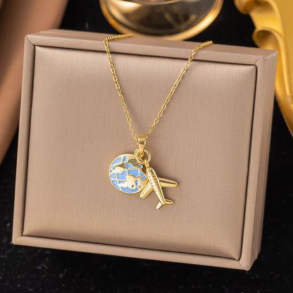 Elegant Titanium Steel Clavicle Necklace for Women Hausofjb