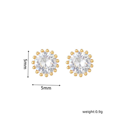 16 Pairs Pink Heart Stud Hoop Huggies Drop Earrings Set, 18K Gold Plated Stacking CZ & Pearl Designs, Planet Snowflake Moon Star | Cubic Zirconia