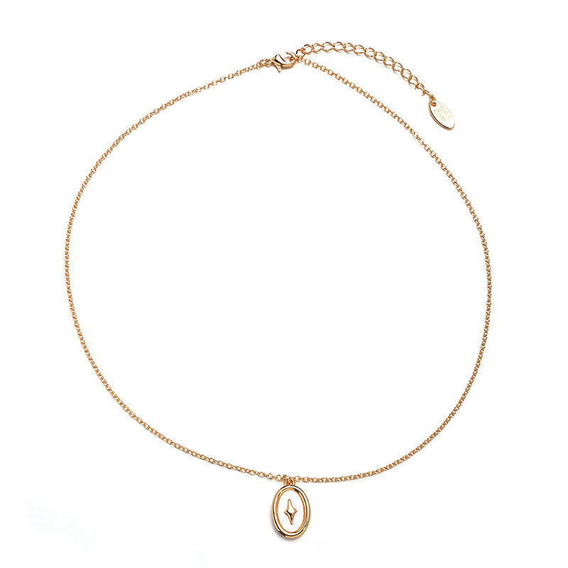 Malachite Electroplated Round Necklace Retro Fashion Jewelry Copper Zircon Hausofjb