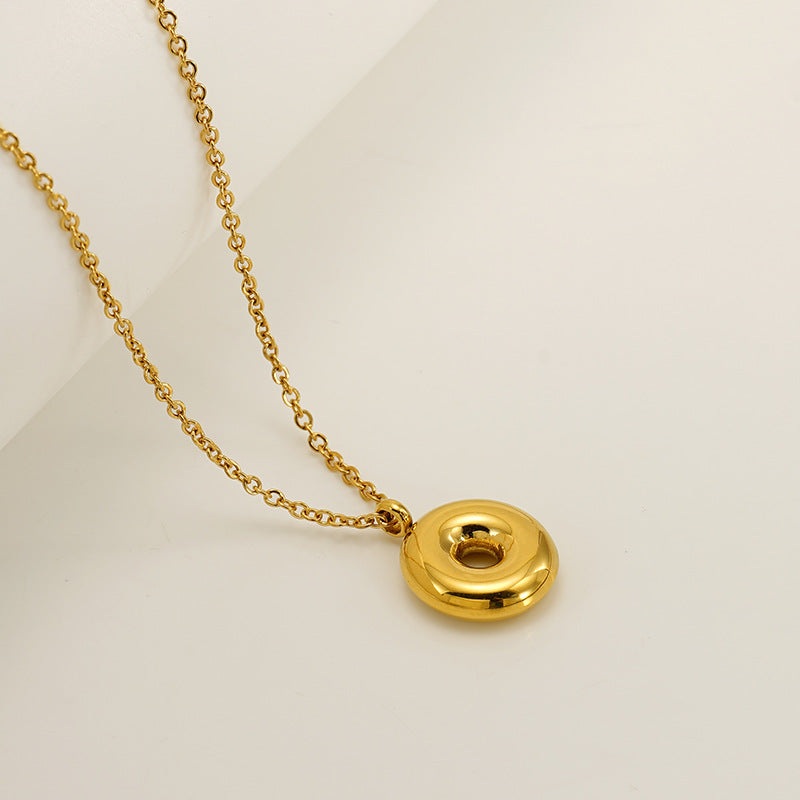 English Letter Necklace For Women Titanium Steel Bubble Glossy Finish Hausofjb