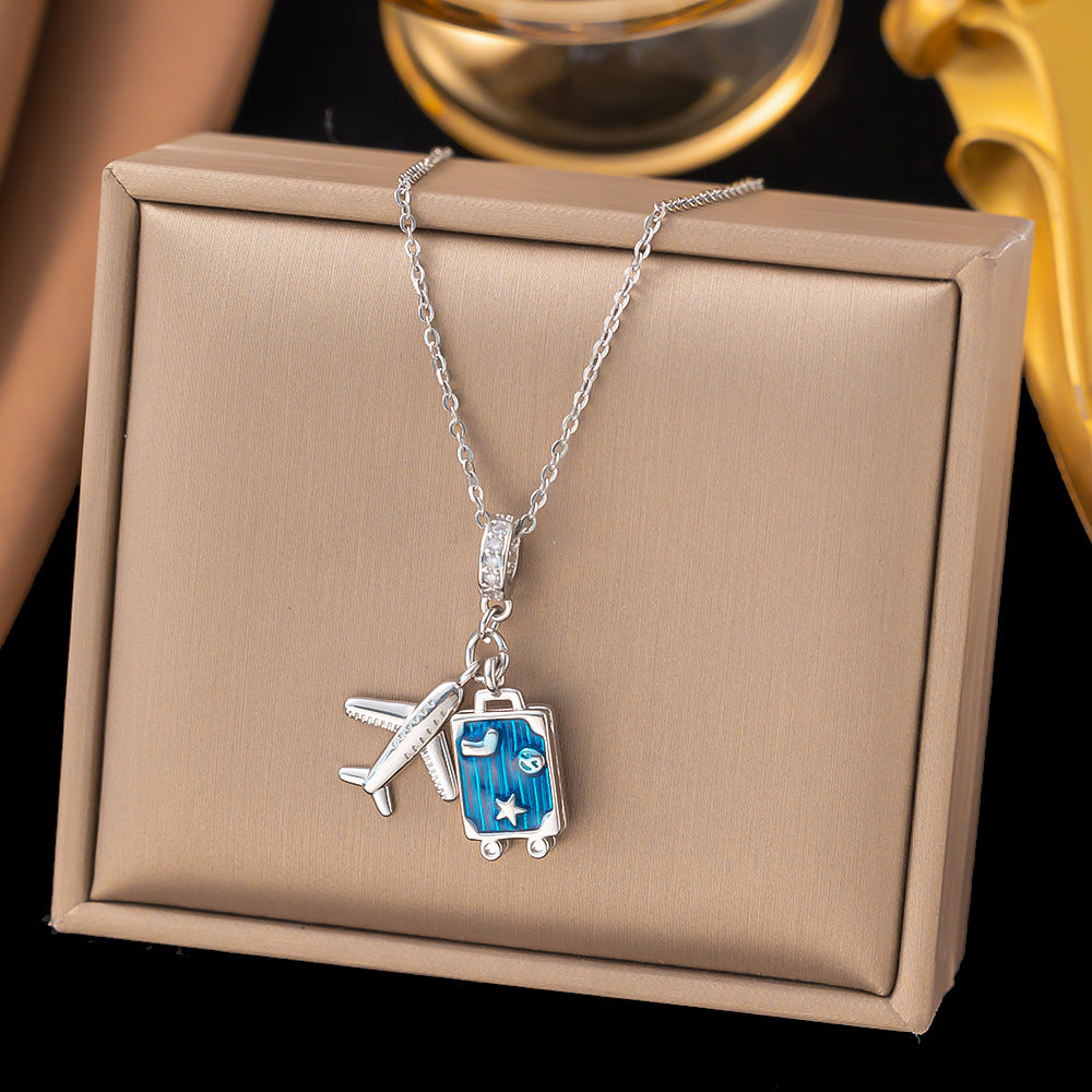 Elegant Titanium Steel Clavicle Necklace for Women Hausofjb