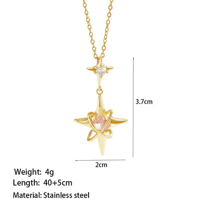 Gold Light Titanium Steel Clavicle Chain Necklace Original Design Hausofjb
