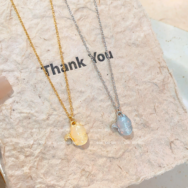 Sense Lucky Kitten Titanium Steel Necklace For Women Gold Silver Hausofjb