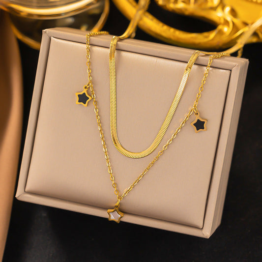 Light Luxury Clavicle Chain Necklace Titanium Steel Minimalist Style Hausofjb