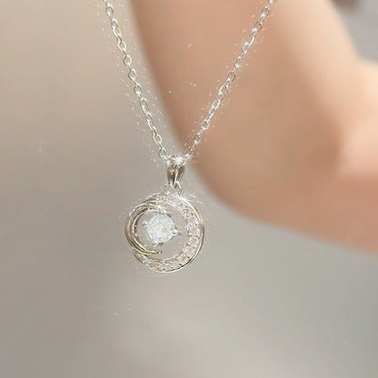 Women's White Chalcedony Titanium Steel Necklace Bow Design High Grade Classic Hausofjb