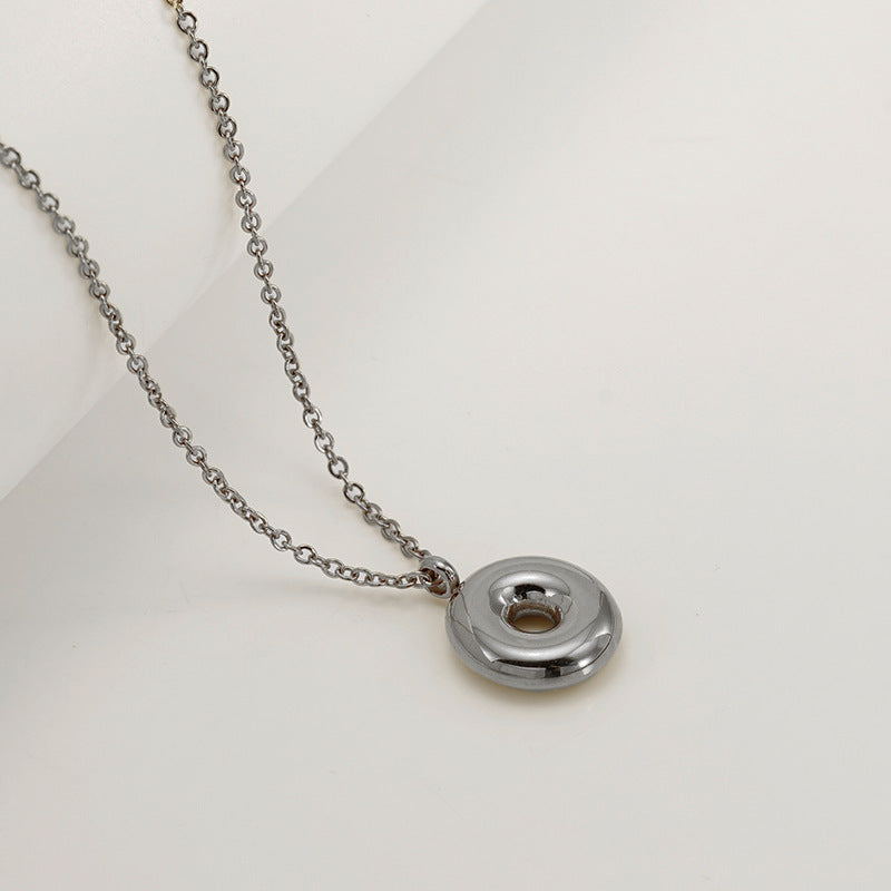 English Letter Necklace For Women Titanium Steel Bubble Glossy Finish Hausofjb