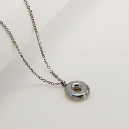 English Letter Necklace For Women Titanium Steel Bubble Glossy Finish Hausofjb