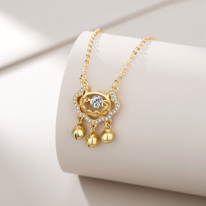 Womens Sier Smart Safety Lock Necklace White Gold Rose Gold Hausofjb