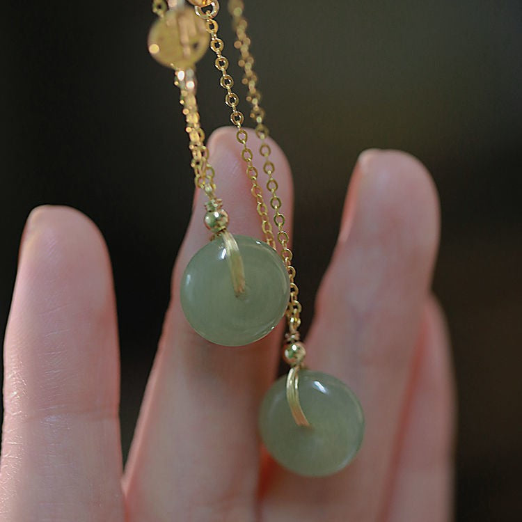 Jade Collarbone Chain Necklace Women Summer Geometric Korean Style Hausofjb