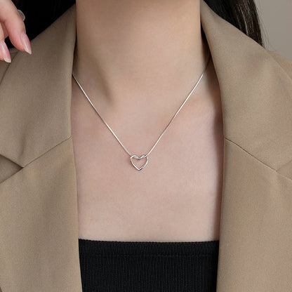 Women's Titanium Steel Love Heart Necklace Simple Light Luxury Jewelry Hausofjb
