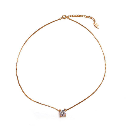 Malachite Electroplated Round Necklace Retro Fashion Jewelry Copper Zircon Hausofjb