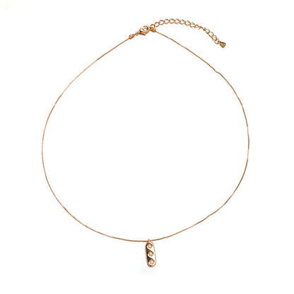 Malachite Electroplated Round Necklace Retro Fashion Jewelry Copper Zircon Hausofjb