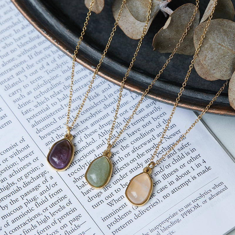 Clavicle Chain Necklaces For Women Titanium Steel Gold Plated Irregular Style Hausofjb