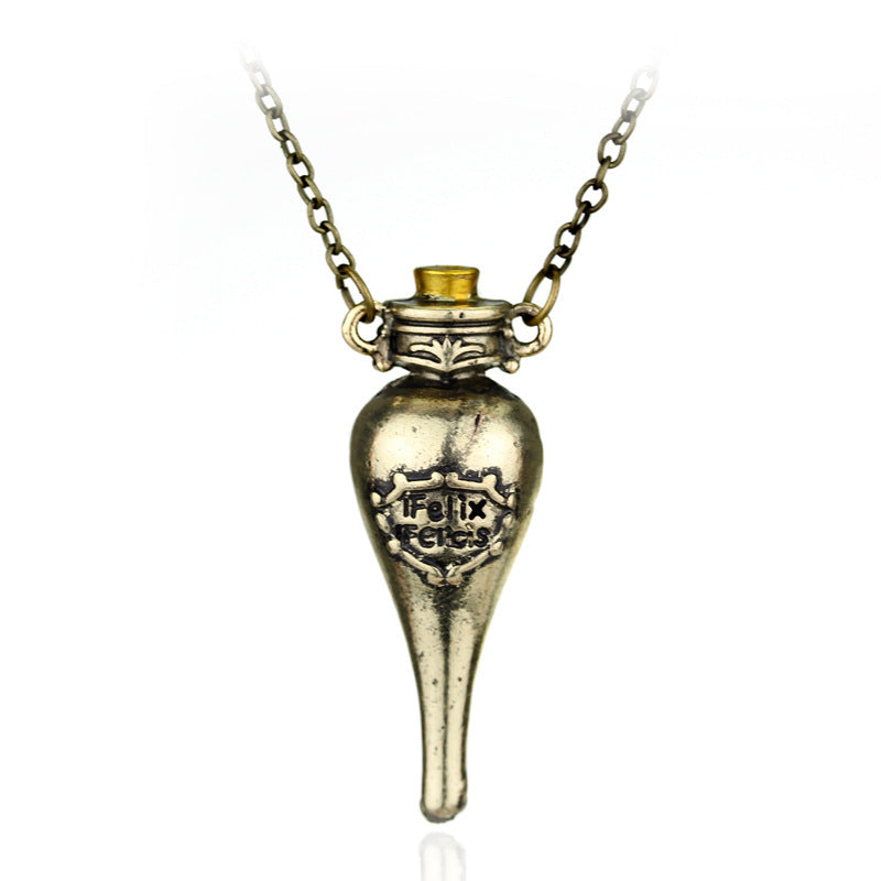 British Retro Owl Necklace Alloy Cartoon Pharmacy Bottle Death Holy Device Hausofjb