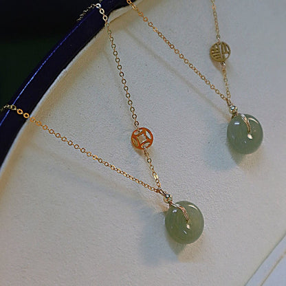 Jade Collarbone Chain Necklace Women Summer Geometric Korean Style Hausofjb