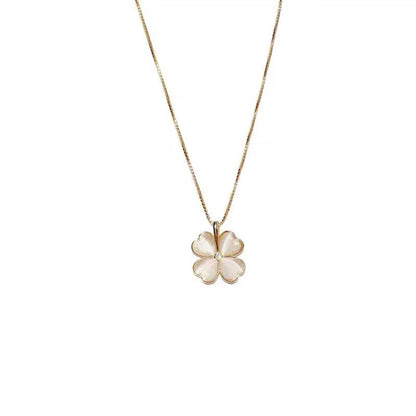Gold Plated Titanium Steel Petal Clavicle Necklace Hausofjb